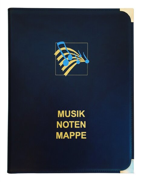 Musiknoten- und Dokumentenmappe blau, Lederoptik