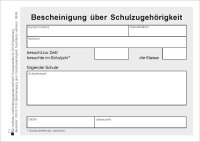 Bescheinigung &uuml;ber Schulbesuch, DIN A6