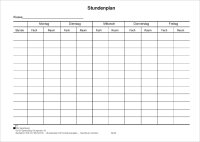Klassenstundenplan Mo - Fr, mit Angaben: Fach, Raum, DIN...