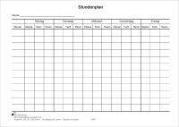 Stundenplan f&uuml;r Fachlehrer/in, Mo-Fr, mit Angaben:...