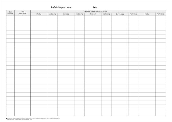 Aufsichtsplan, Karton wei&szlig;, DIN A3 Querformat