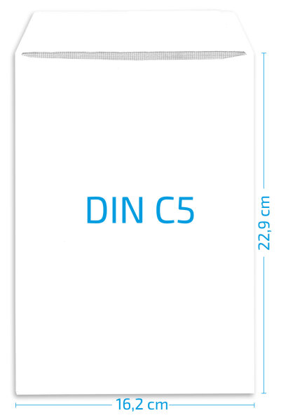 Versandtasche DIN C5, ohne Fenster, wei&szlig;, 90 g/qm