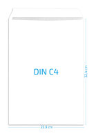 Versandtasche DIN C4, ohne Fenster, wei&szlig;, 100 g/qm