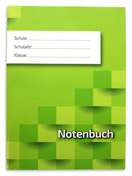 Notenbuch f&uuml;r 35 F&auml;cher / Kurse, Leistungsbewertung mit Punkten / Noten, ohne Kopfnoten
