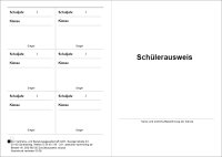 Sch&uuml;lerausweis wei&szlig;, neutral ohne Wappen,...
