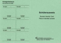Sch&uuml;lerausweis blau, ohne Wappen, mehrsprachig, Karton