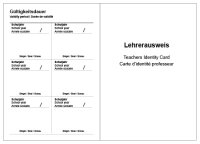 Lehrerausweis,  mehrsprachig, neutral ohne Wappen, Karton...