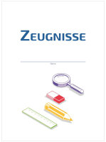 Deckblatt f&uuml;r Zeugnismappen, leicht kartoniert, mit...