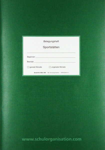 F&L Sportst&auml;tten- Belegungsheft