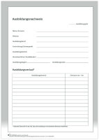 Block f&uuml;r den Ausbildungsnachweis / Berichtsheft...